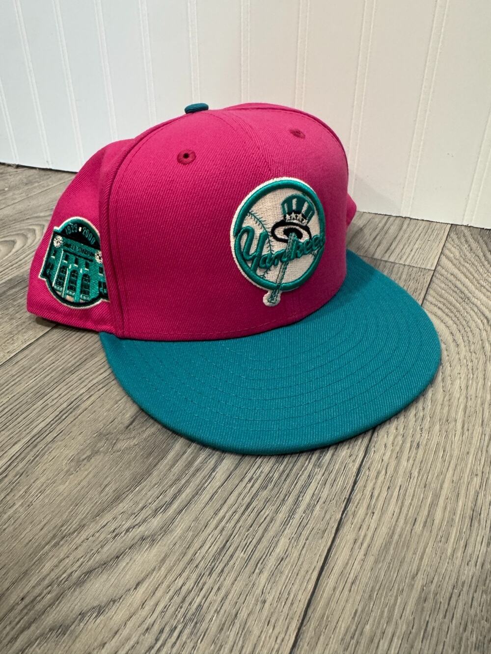 New York Yankees Hat New Era Cooperstown Collection Pink Blue Stadium 7 7/8